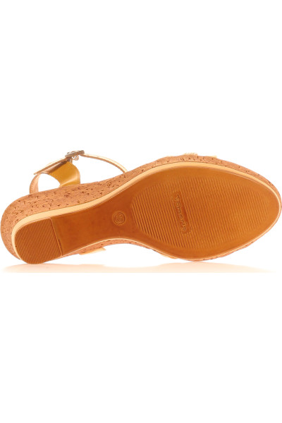 Dámské Sandály Kožené Oranžové TAMARIS