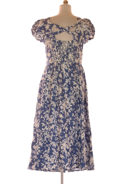 Šaty Lněné Modré Vel.  36
