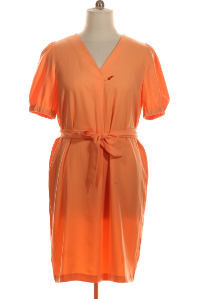 Páskové  Šaty Oranžové Vel. XL