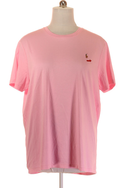 Jednoduché Pánské Tričko Růžové Ralph Lauren Vel. XXL