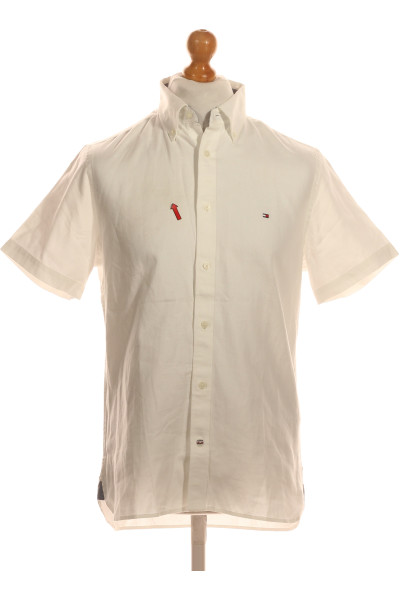 Pánská Košile Jednobarevná Bílá TOMMY HILFIGER Vel. M