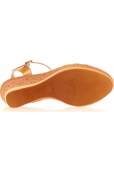 Dámské Sandály Kožené Oranžové TAMARIS