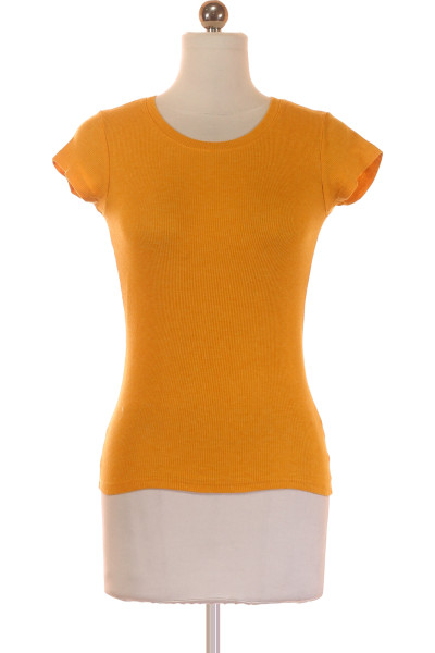 Jednoduché Dámské Tričko Oranžové Vel. XS