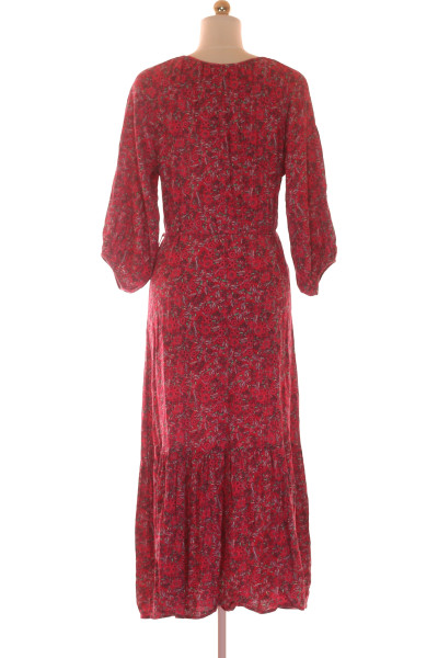  Šaty s Květinovým Potiskem Červené Vel.  M