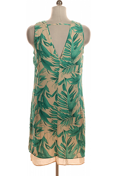  Šaty s Květinovým Potiskem Zelené Vel.  36
