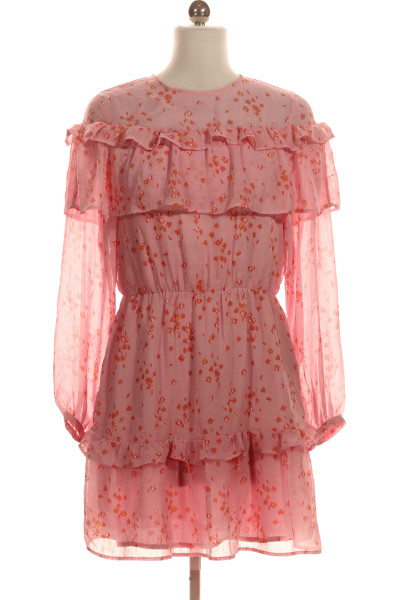  Šaty Z Chiffonu Růžové Outlet Vel.  32