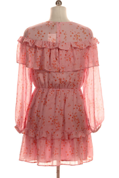  Šaty Z Chiffonu Růžové Outlet Vel.  32
