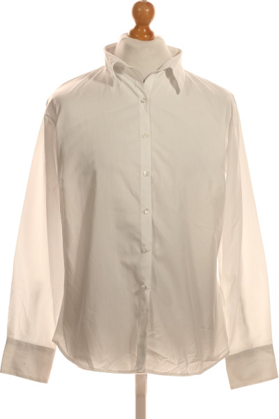 Pánská Košile Jednobarevná Bílá Second Hand Vel. 46