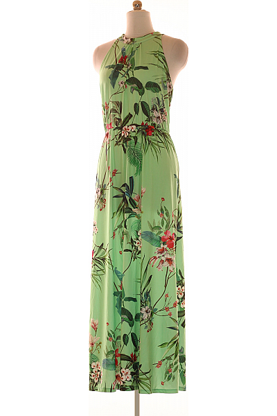  Šaty s Květinovým Potiskem Zelené Vel.  44