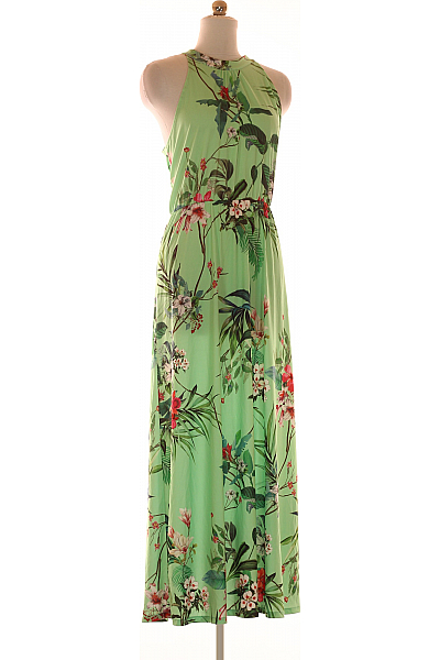  Šaty s Květinovým Potiskem Zelené Vel.  44