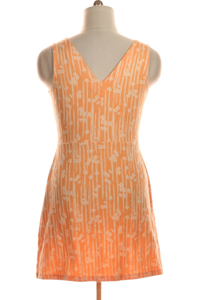  Šaty s Květinovým Potiskem Oranžové Vel.  44