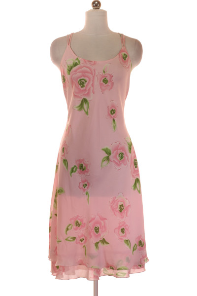  Šaty s Květinovým Potiskem Růžové Vel. 40