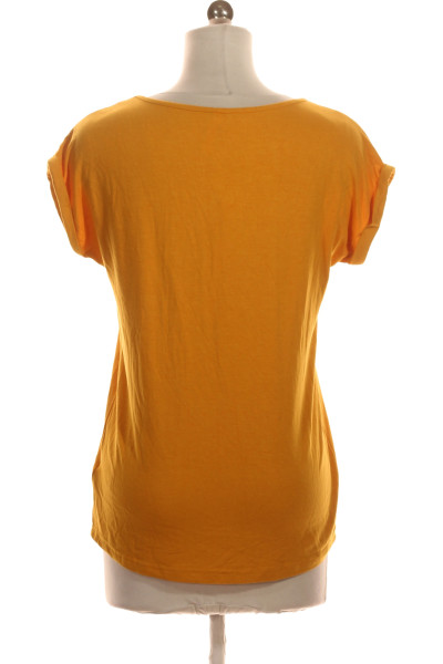 Jednoduché Dámské Tričko Oranžové Vel. XS