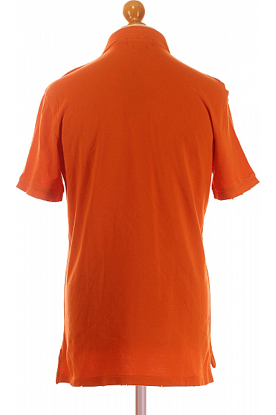 Pánské Tričko s Límečkem Oranžové Ralph Lauren Vel. M