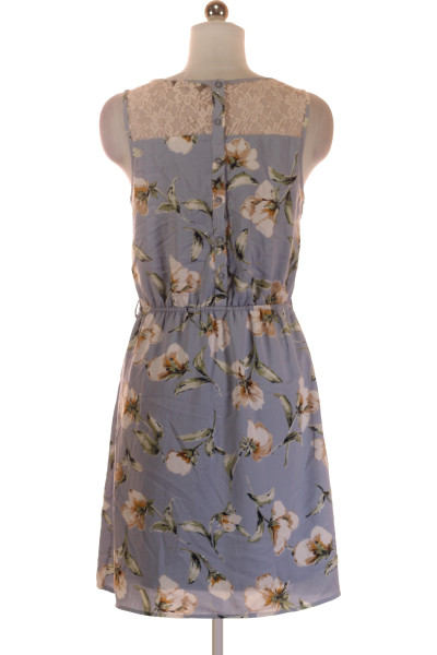  Šaty s Květinovým Potiskem Modré ONLY Vel. 36