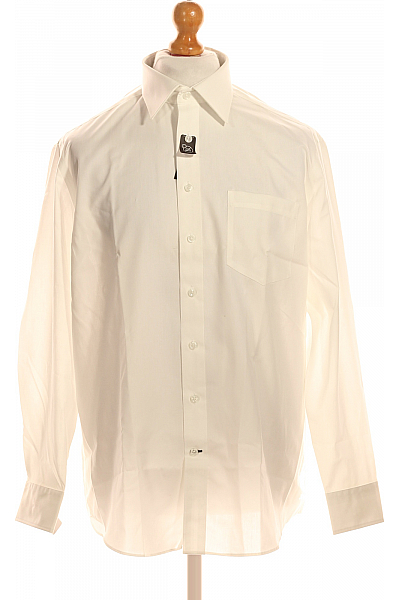 Pánská Košile Jednobarevná Bílá Vel.  41