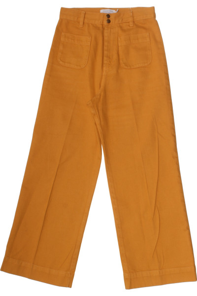 Dámské Kalhoty Rovné Oranžové Second Hand Vel. 36