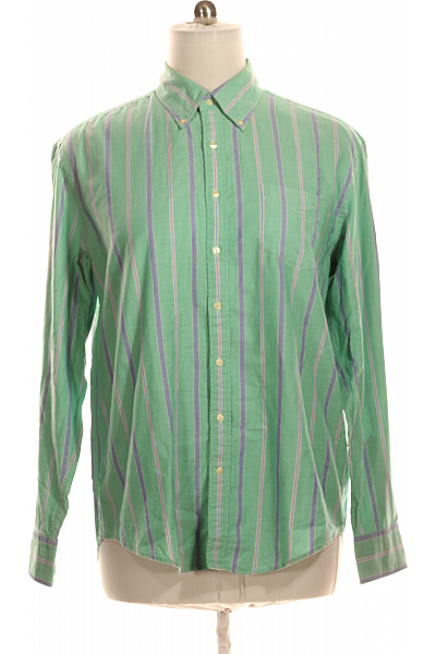 Pánská Košile Zelená Second Hand Vel. XL
