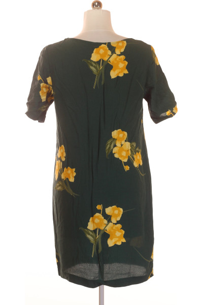  Šaty s Květinovým Potiskem Zelené VILA Vel. M