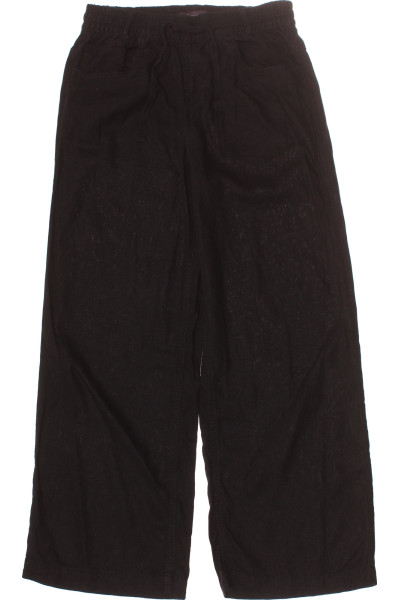 Dámské Kalhoty Lněné Černé Marks & Spencer Vel. 38