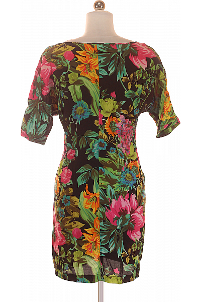  Šaty s Květinovým Potiskem Černé Wallis