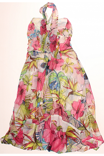  Šaty s Květinovým Potiskem Barevné Orsay Vel. 36