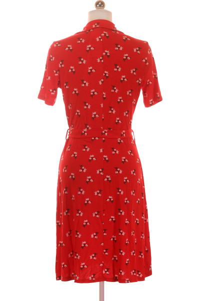  Šaty s Květinovým Potiskem Červené Vel. 36