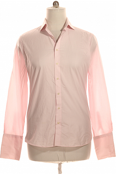 Pánská Košile Jednobarevná Růžová Vel.  39 CM