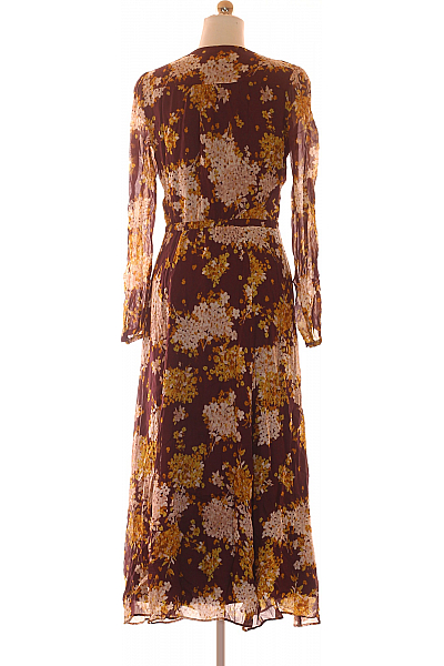  Šaty s Květinovým Potiskem Barevné Massimo Dutti Vel.  38