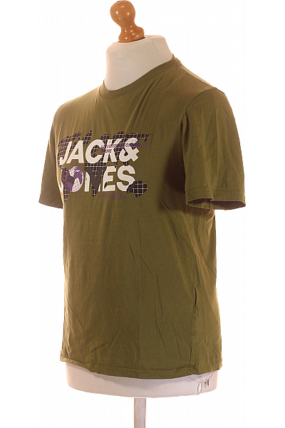 Pánské Tričko s Potiskem Zelené JACK & JONES Vel. S