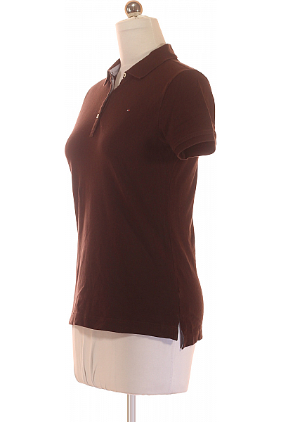 TOMMY HILFIGER Dámské Polo Tričko Vínová Vel. M