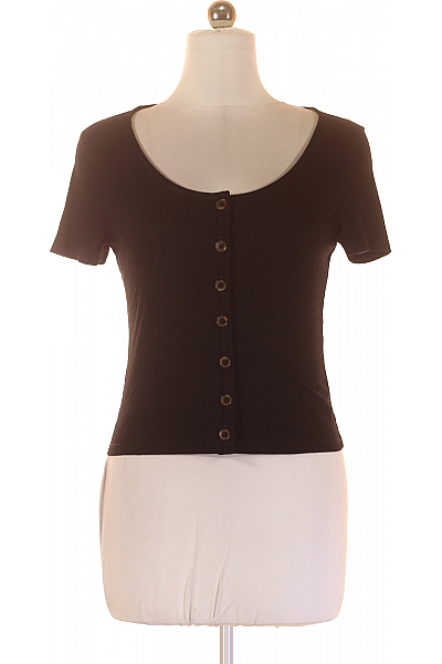 Jednoduché Dámské Tričko Černé New Look Second Hand Vel. 38