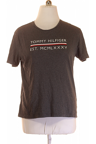 Pánské Tričko Šedé TOMMY HILFIGER Second Hand Vel. XXL