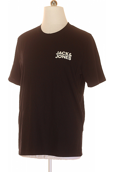 Pánské Tričko s Potiskem Černé JACK & JONES