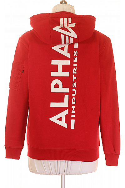 Pánská Mikina Bez Zapínání Červená Alpha Industries Vel. L