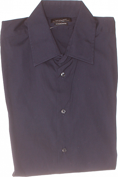 Pánská Košile Jednobarevná Modrá ZARA Second Hand Vel.  M
