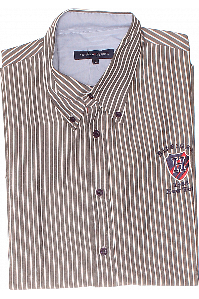 Vzorovaná Pánská Košile Šedá TOMMY HILFIGER Vel. L