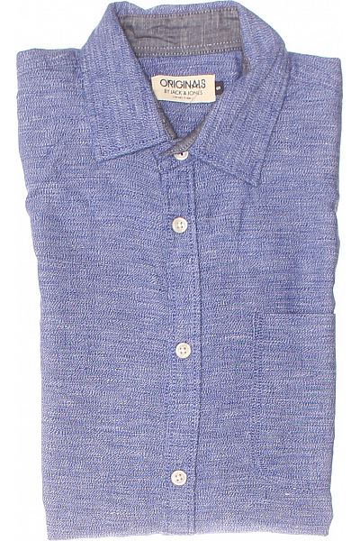 Pánská Košile Lněná Modrá JACK & JONES Vel. S