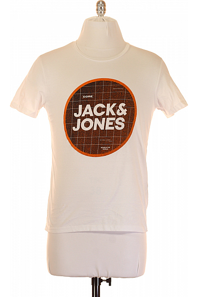 Pánské Tričko S Potiskem Bílé JACK & JONES Vel. M