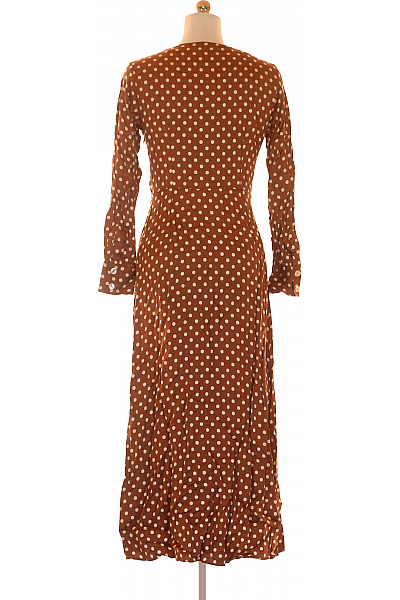  Šaty s Rozparkem Hnědé Massimo Dutti Second hand Vel.  36