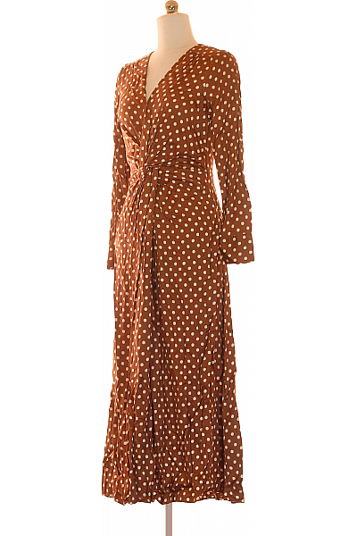  Šaty s Rozparkem Hnědé Massimo Dutti Second hand Vel.  36