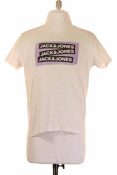 Pánské Tričko Bílé JACK & JONES Vel. M
