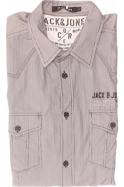 JACK & JONES Vzorovaná Pánská Košile Šedá Vel. L