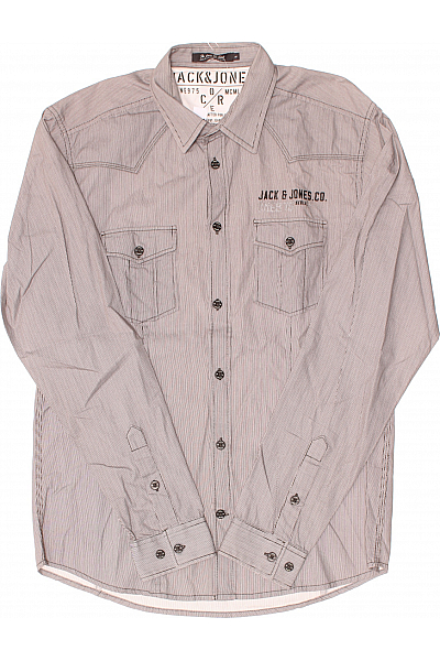 JACK & JONES Vzorovaná Pánská Košile Šedá Vel. L