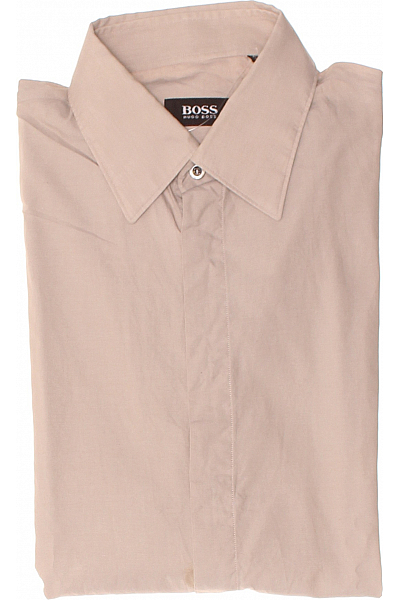 Hugo Boss Pánská Košile Jednobarevná Béžová Vel. 40