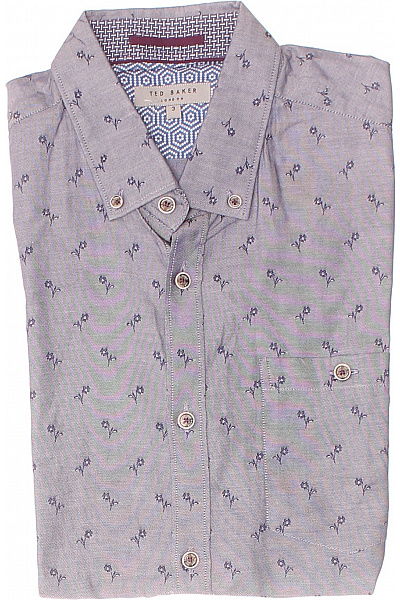 Ted Baker Vzorovaná Pánská Košile Šedá Second Hand