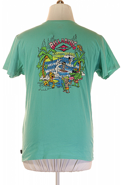 BILLABONG Jednoduché Pánské Tričko Zelené Second hand Vel. L