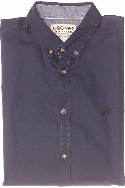JACK & JONES Pánská Košile Jednobarevná Modrá Vel. L