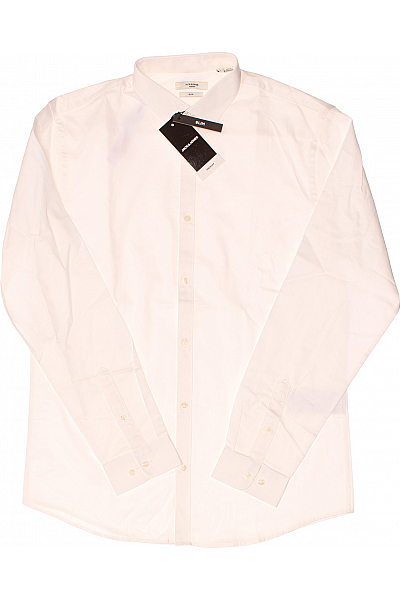 Pánská Košile Jednobarevná Bílá JACK & JONES Vel. L