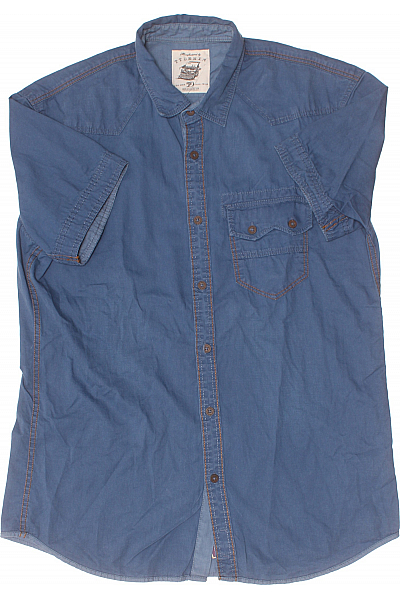 Pánská Košile Jednobarevná Modrá TOM TAILOR Second hand Vel. XL